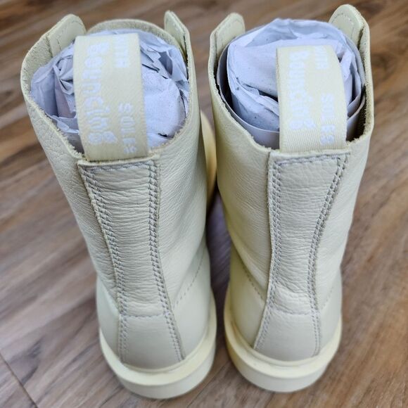 🩵NIB Dr. Martens 1460 Toile Mono Cream Pascal Virginia Leather Boots Size 8 - Picture 8 of 15